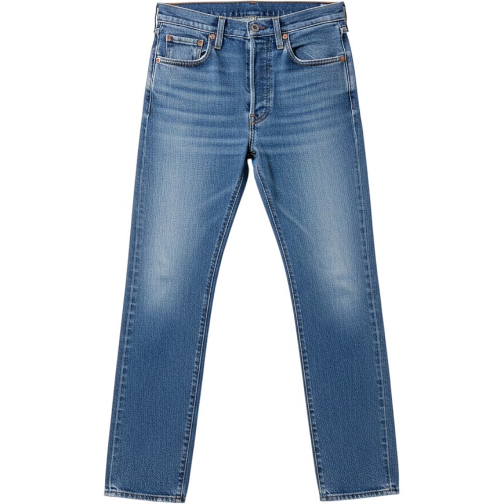 Levis Premium Ribcage Straight Jeans Womens 25 Blue High Rise Button Fly Denim